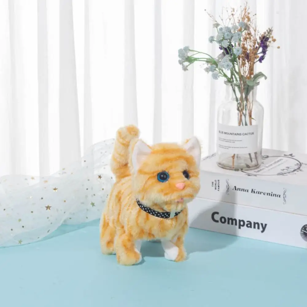 Lindo mascota electrónica Control de voz Robot gato Meow gato juguete gato caminando muñeco de peluche gato de simulación