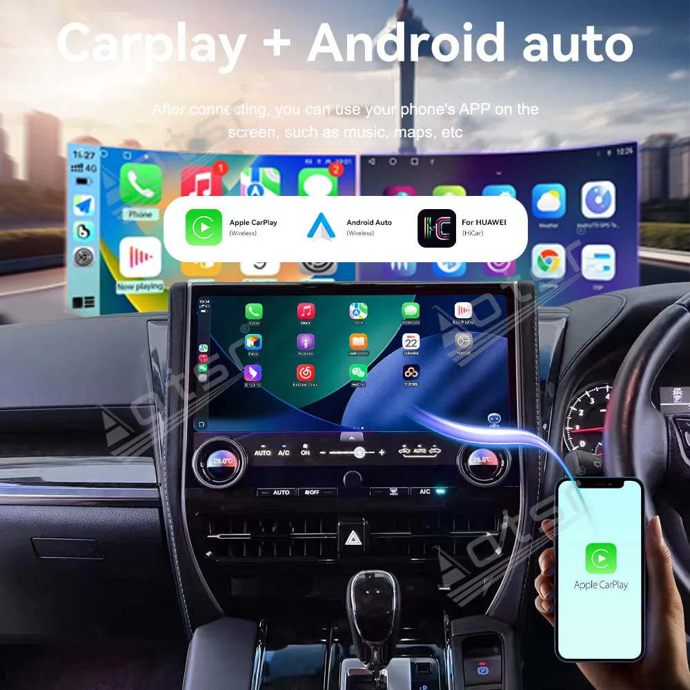 14.6'' Android 13 For Toyota Alphard 2015-2023 Right-Hand Drive Car GPS Navigation CarPlay HD Touch Screen Head Unit Multimedia