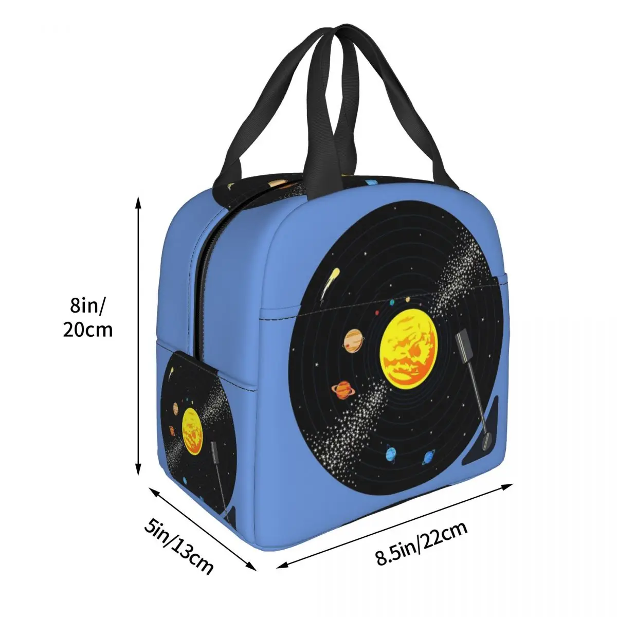 Solar System Vinyl Record Lunch Bags Bento Box Lunch Tote Leakproof Picnic Bags Cooler Thermal Bag for Woman Children Office