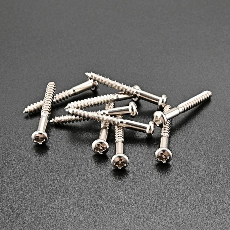 JU64 10 Pieces Guitar Screw  Electric Guitar Bridge Mounting Screws, Neck Plate Installing Screws, Nickle