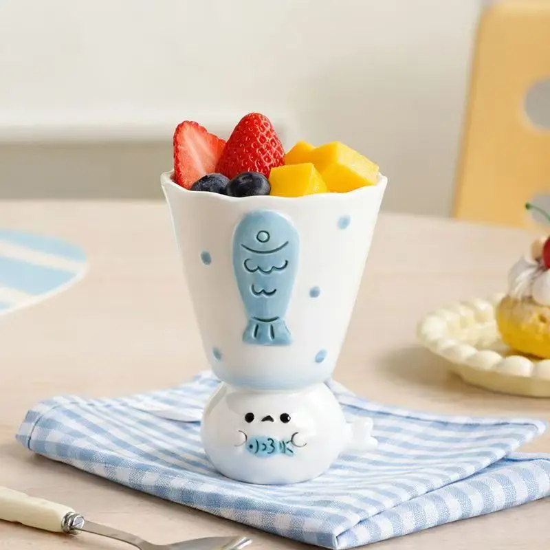 300Ml Cute Seal Mug Cute Ceramic Cup Coffee Milk with Spoon Creative Wedding High Value Birthday Gift Drinkware