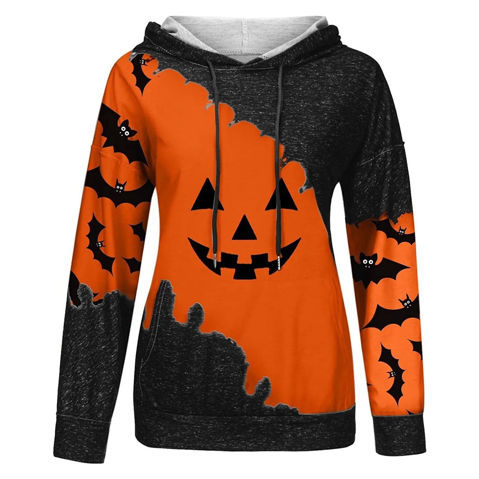 Pullover Hoodie Sweatshirts Women\'s Sweatshirts Halloween Pumpkin Printing Hoodies Fall Fashion Casual Soft Long Sleeve Tops