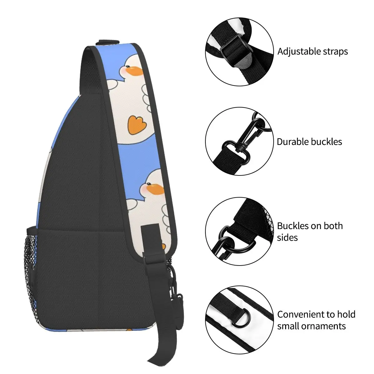 Crossbody Bag Sports Cute Kawaii Chonky Chibi Chest Bag Unisex Women Man Fashion Shoulder Backpacks Travel