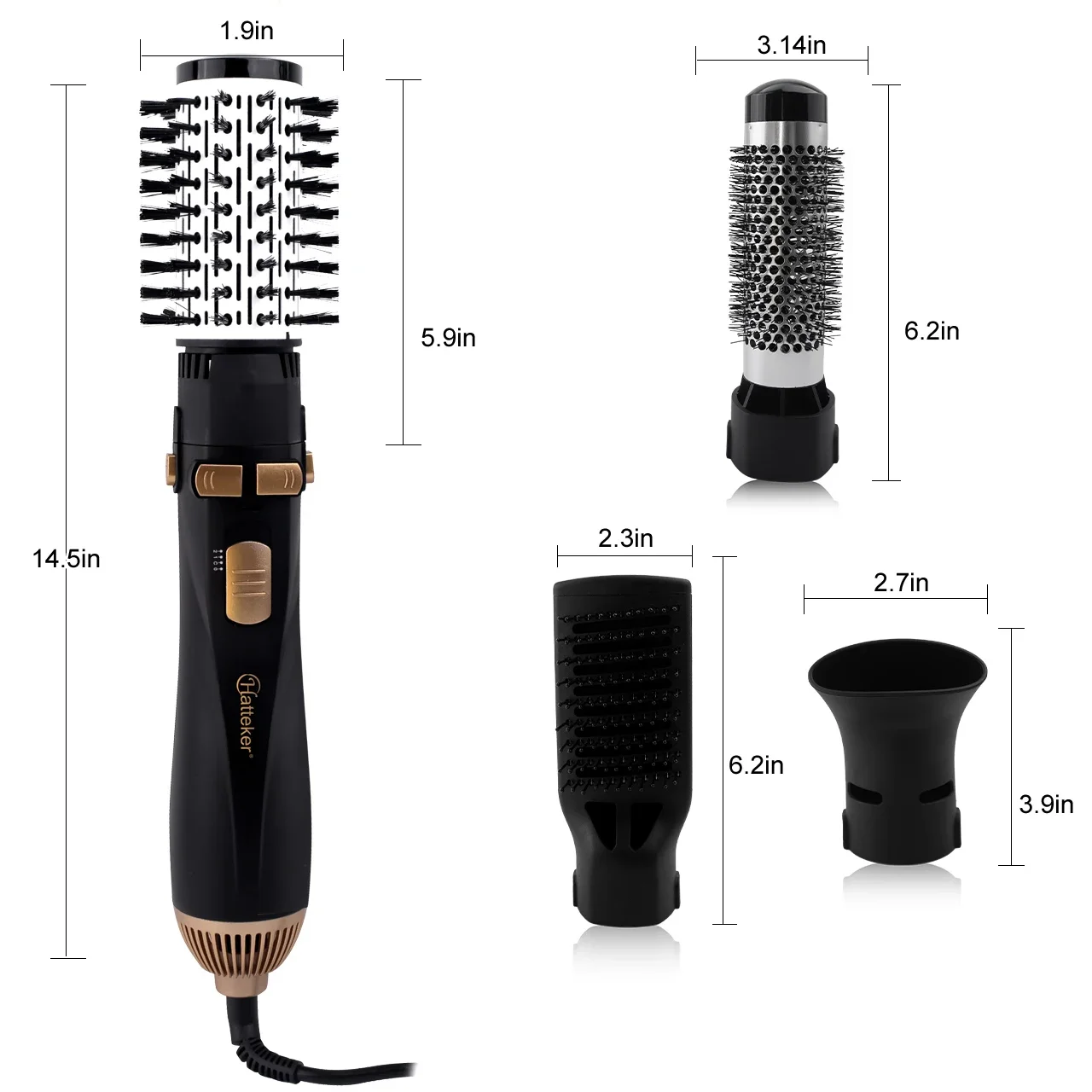 

4-in-1 Multi-functional Hair Dryer,Hair Curling Iron,Hair Straightener Brush,Hair Styling Tool,Features 360° Automatic Rotation