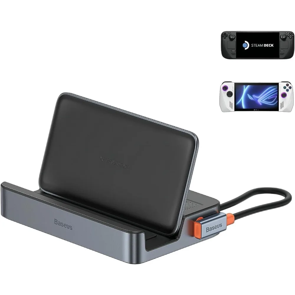 

6-in-1 Docking Station for Handheld PCs with HDMI 4K, Gigabit Ethernet, 100W PD Charging and Adjustable Stand