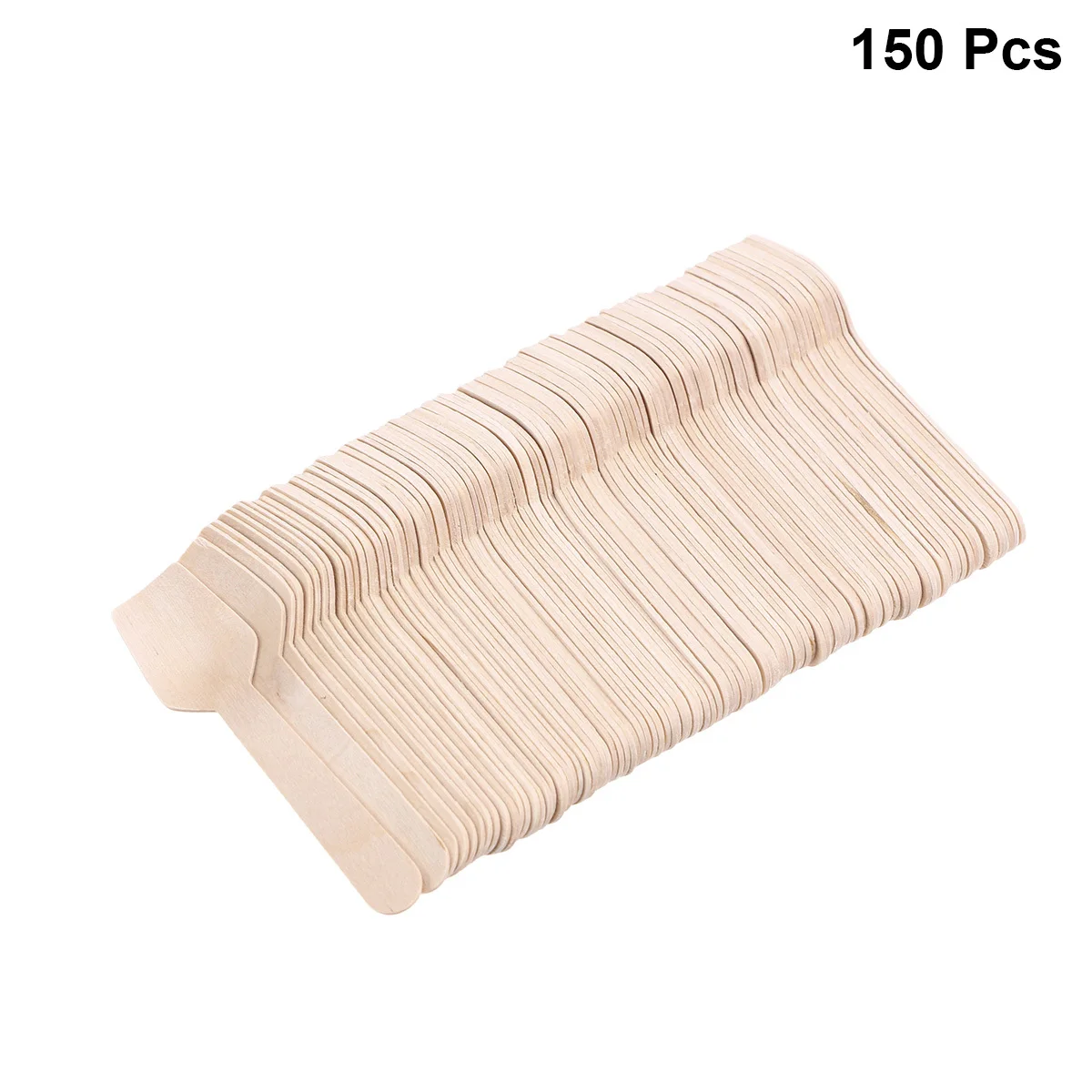 

150 Pcs Wooden Spoon Ice Cream Scoop Square End Spoons Dessert Disposable Bamboo