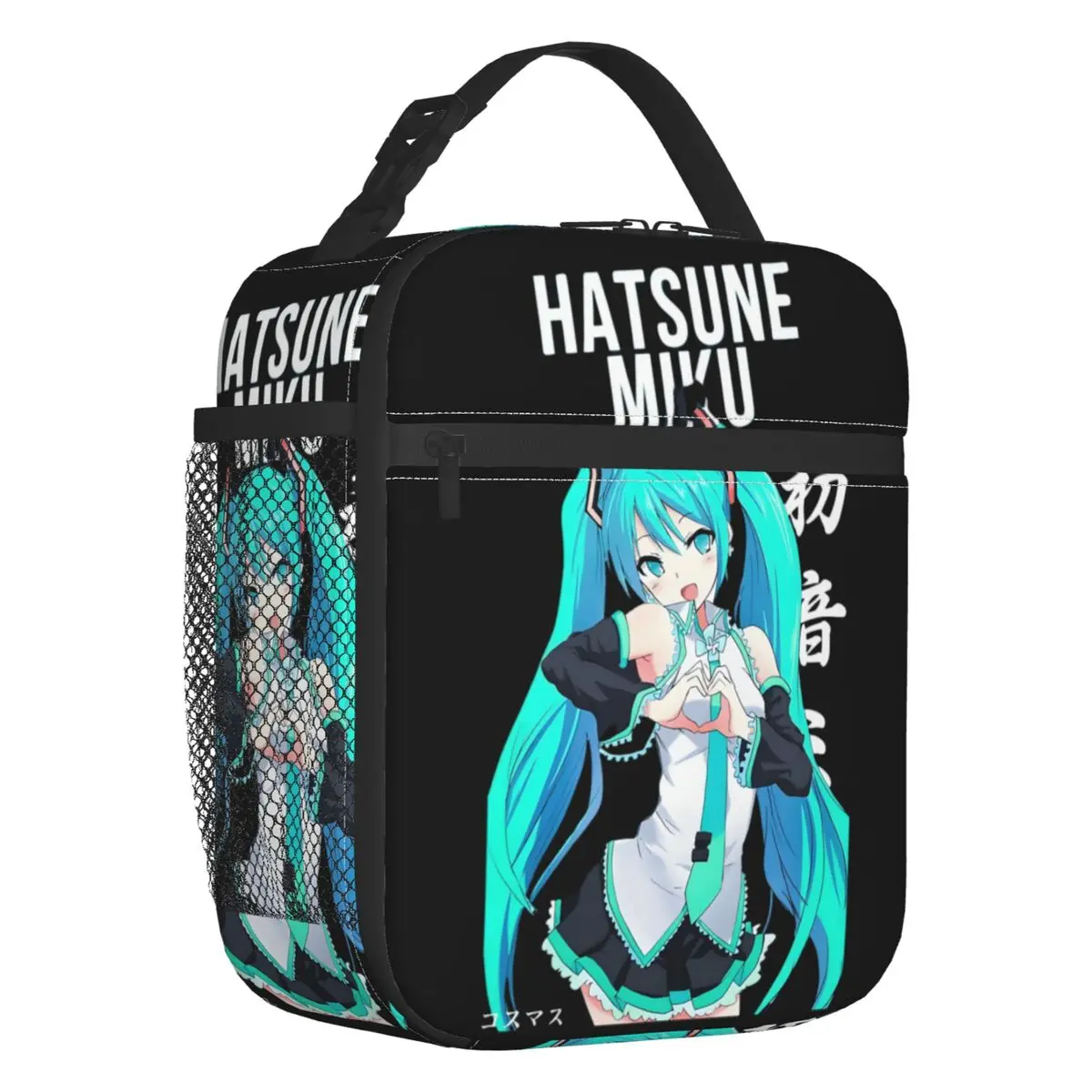 カスタム初音ミク-vocaloid-ロックアニメ断熱ランチバッグ屋外ピクニック用再利用可能なクーラーサーマル弁当箱男性女性