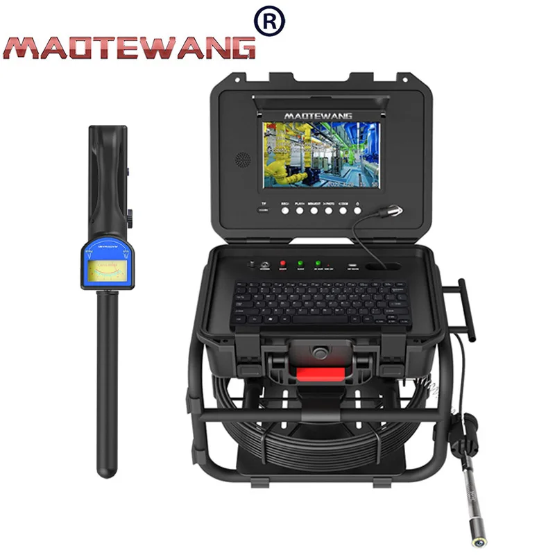 

Sewer Inspection Camera 9" Screen Drain Pipe Camera with 512HZ Locator and Meter Counter Pipe Industrial Endoscope Plumber Camer