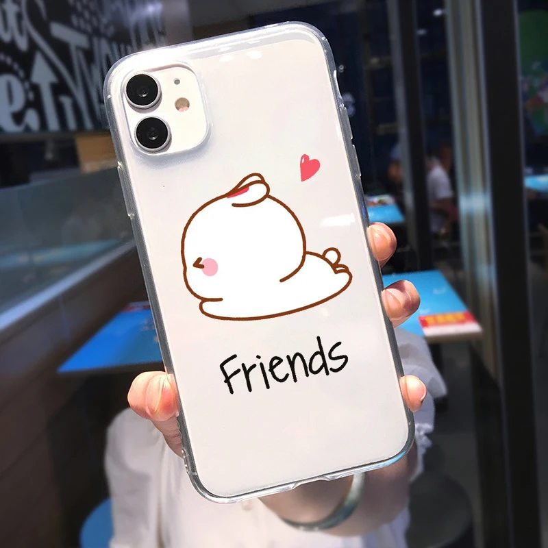 Best Friends Phone Case For iPhone 16 15 14 13 12 11 Pro XS MAX 7 XR 8 7 Plus Clear Cover Fundas