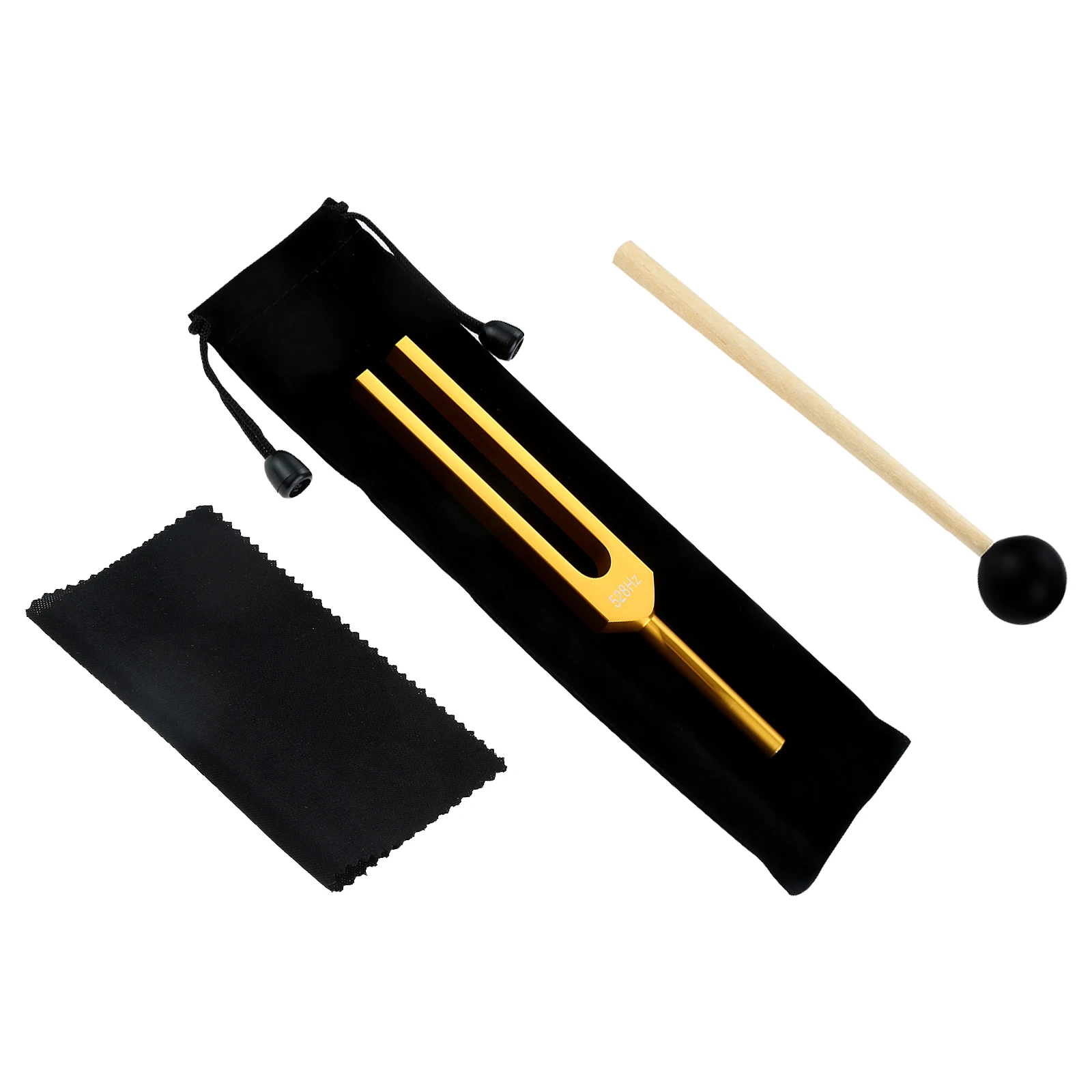 528 Hz Golden Chakra Tuning Fork Silicone Hammer Storage Bag Musical Instrument Energy Work Stress Relief DNA Healing Balance