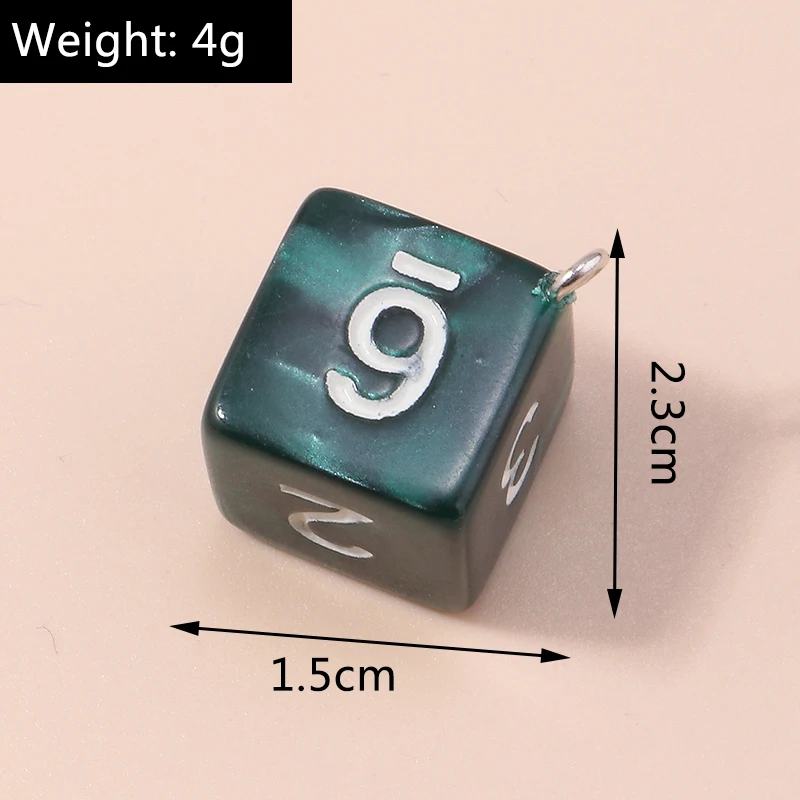 Leslie 5 teile/satz Acryl Würfel Spiel Requisiten Pädagogisches Spielzeug Facettenreiche Digitale Würfel für DIY Schmuck Machen Zubehör – Detail 18
