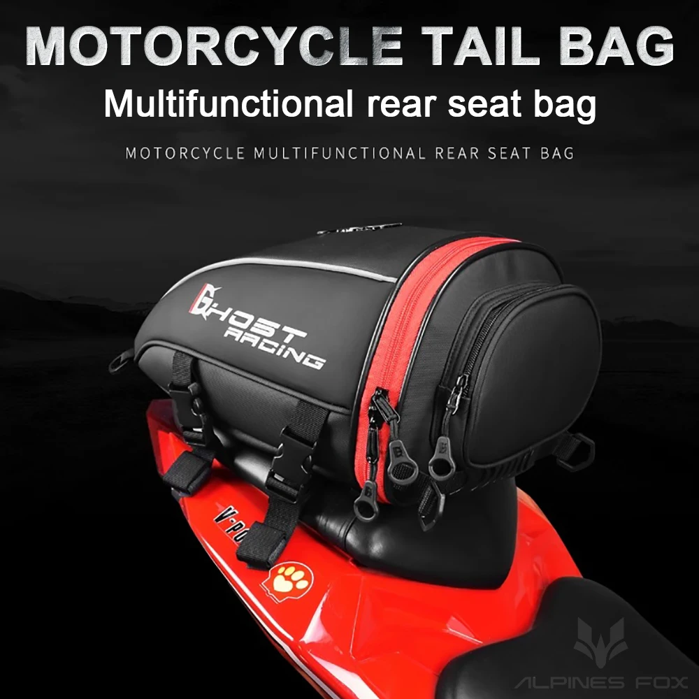 

Motorcycle Tail Tank Bag Waterproof Multifunction Backage Motobike 10L Storage Luggage Large Capacity Accessories