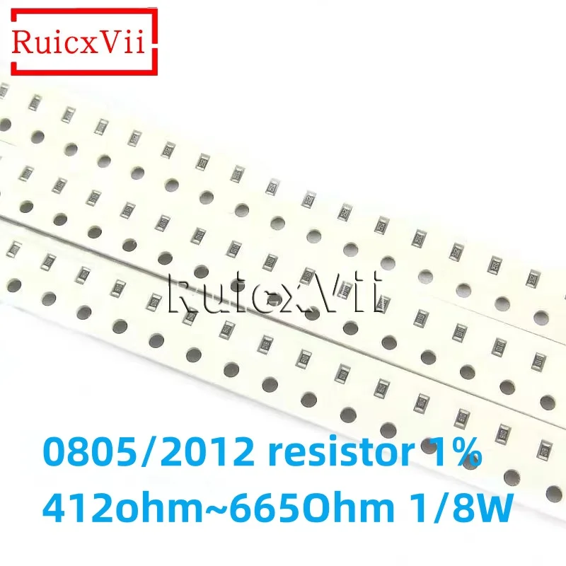 1000pcs 0805 Chip resistor 1% 2012 412 422 432 442 453 464 475 487 511 523 536 549 562 565 578 590 604 619 634 649 665 Ohm 1/8W