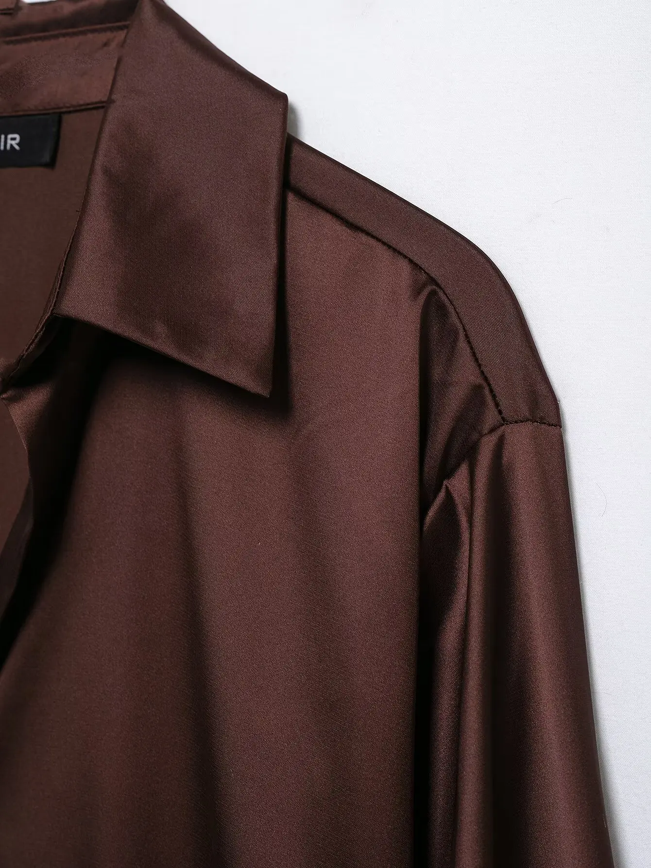 Women's Retro Casual Shirt Solid Color Lapel Long Sleeve Single Breasted Satin Texture Spring New Fashion Chic Loose Shirt