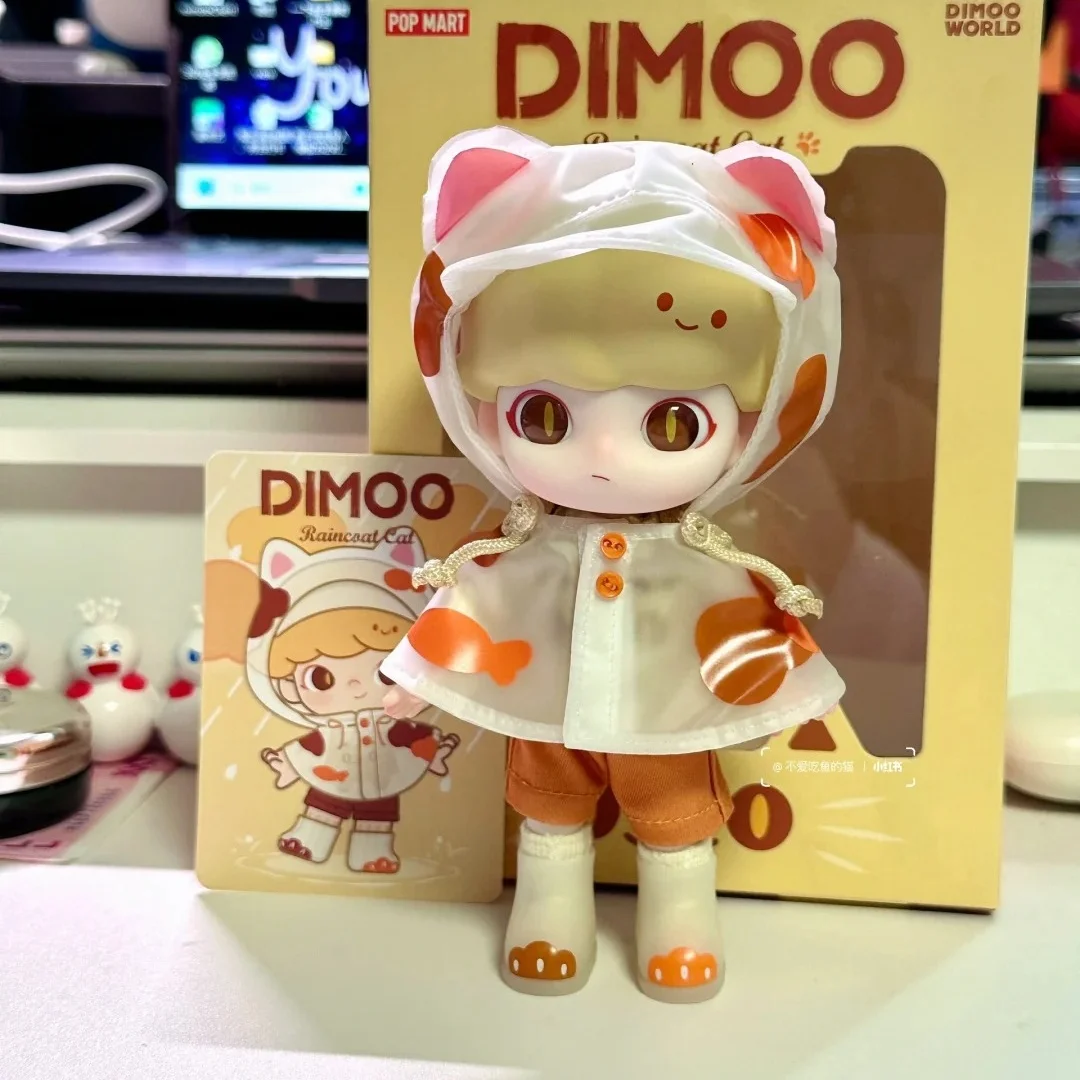 New Bjd Dimoo Action Figure Bear Pilot Fortune Into The Cat Raincoat Kitten Anime Action Figur Collection Decoration Xmas Gifts