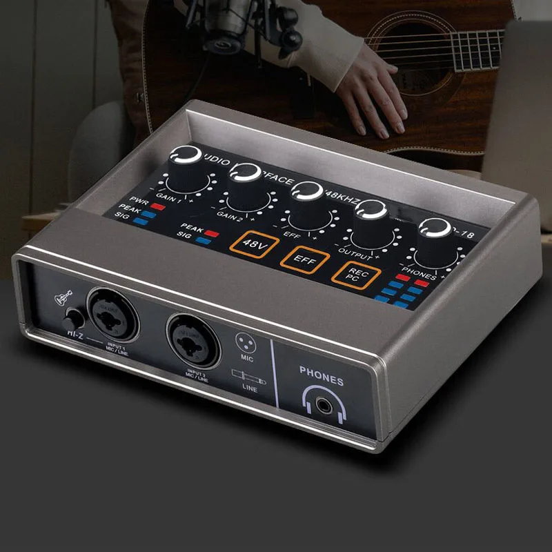 بطاقة صوت تسجيل احترافية DSP صدى 48 فولت بطاقة صوت هاتف الكمبيوتر آلة موسيقية تيك توك صوت خاص مباشر #4