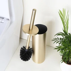 Luxury Toilet Brush Metal Shell Floor Type Toilet Brush Holder No Dead Angle Home Cleaning Tools Bathroom Accessories