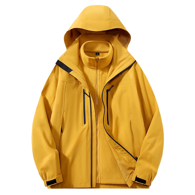 

Unisex Outdoor Sports 3 In 1 Jacket Autumn Winter Plush Warm Inner Lining Coat Men/Women Windproof Skiing Snowboarding Outerwear