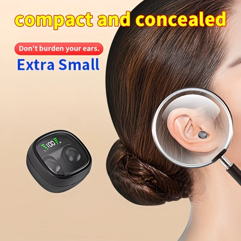 Auriculares inalámbricos Bluetooth MINI13-5.3, audífonos pequeños invisibles para dormir, trabajar, hacer deporte, con sonido HD HIFI de alta calidad.