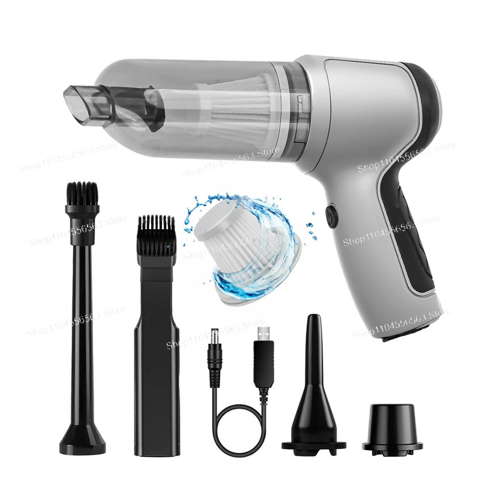 120 Watt Handheld Vacuum Cleaner, Detachable, Rechargeable, Cordless, Mini Car, Portable Household Air Purifier Gun