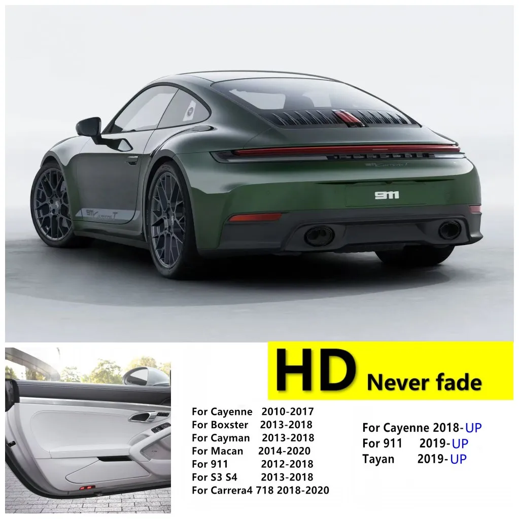 HD For Porsche Led Car Door Courtesy Light Projector Welcome Lamp Macan 95B Cayenne 92A MK2 958 Boxster 718 T 911 S4 Cayman GTS