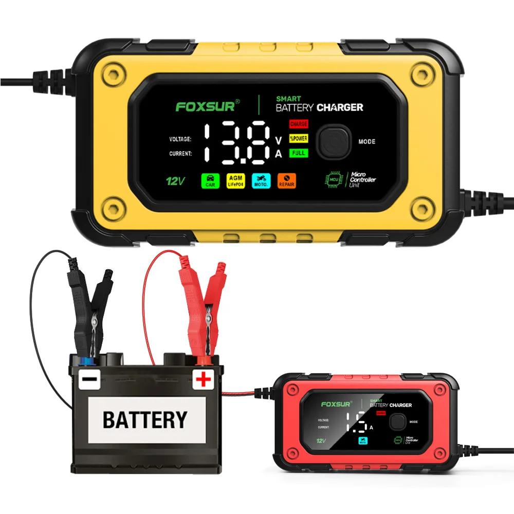 

12V7A Fully Automatic Smart Car Motocycle AGM Repair Battery Charger for Calcium Gel AGM Lead Acid Batteries Repair Charger