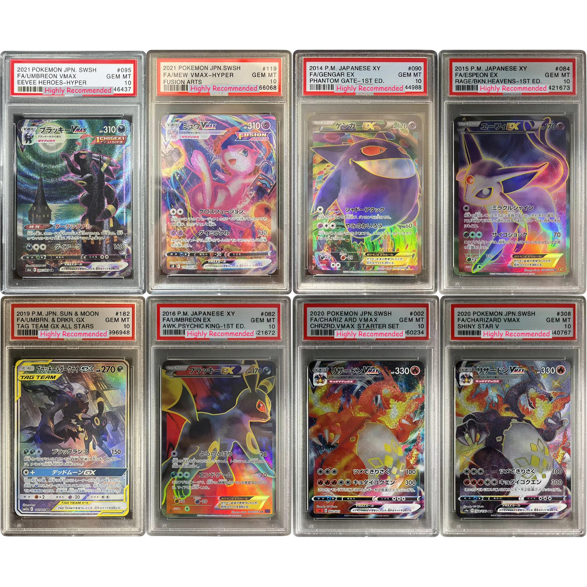 Diy PTCG Mew Gengar Umbreon Charizard Rayquaza Collection Card Copy Version Rating Card Anime Game Card Gift Toys