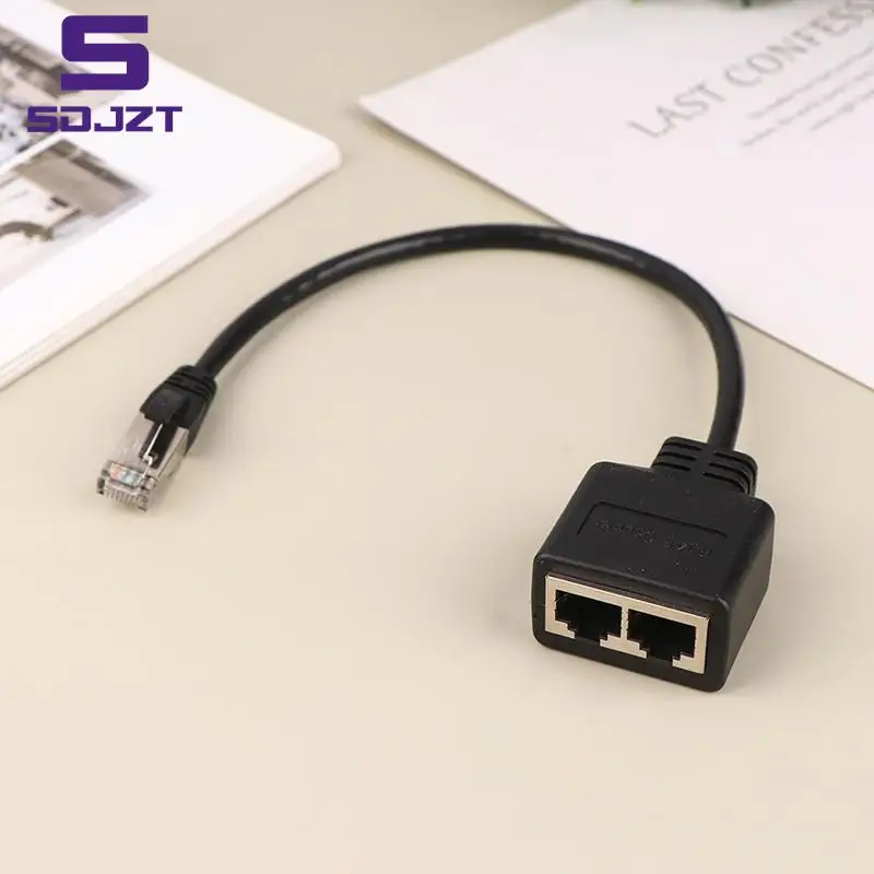 1Pc Ethernet Splitter RJ45 1 Male to 2 Female LAN Ethernet Cable Splitter Cable Ethernet Socket Connector Extension Cable