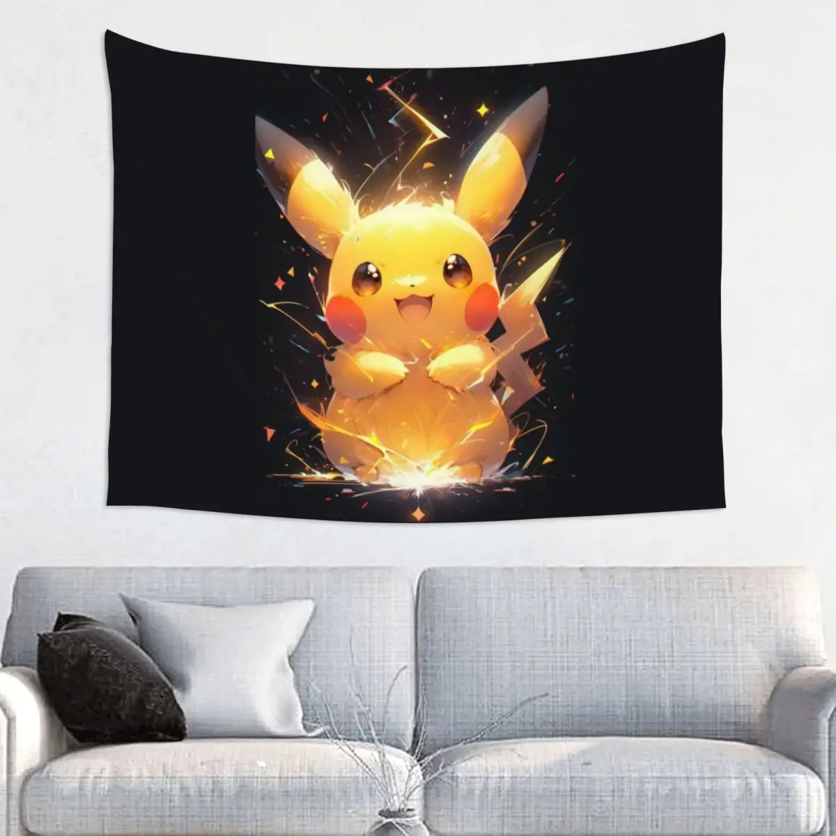 Custom P-Pikachus Cartoon Tapestry Hippie Room Decor Tapestries Wall Hanging for Dorm Home Decoration