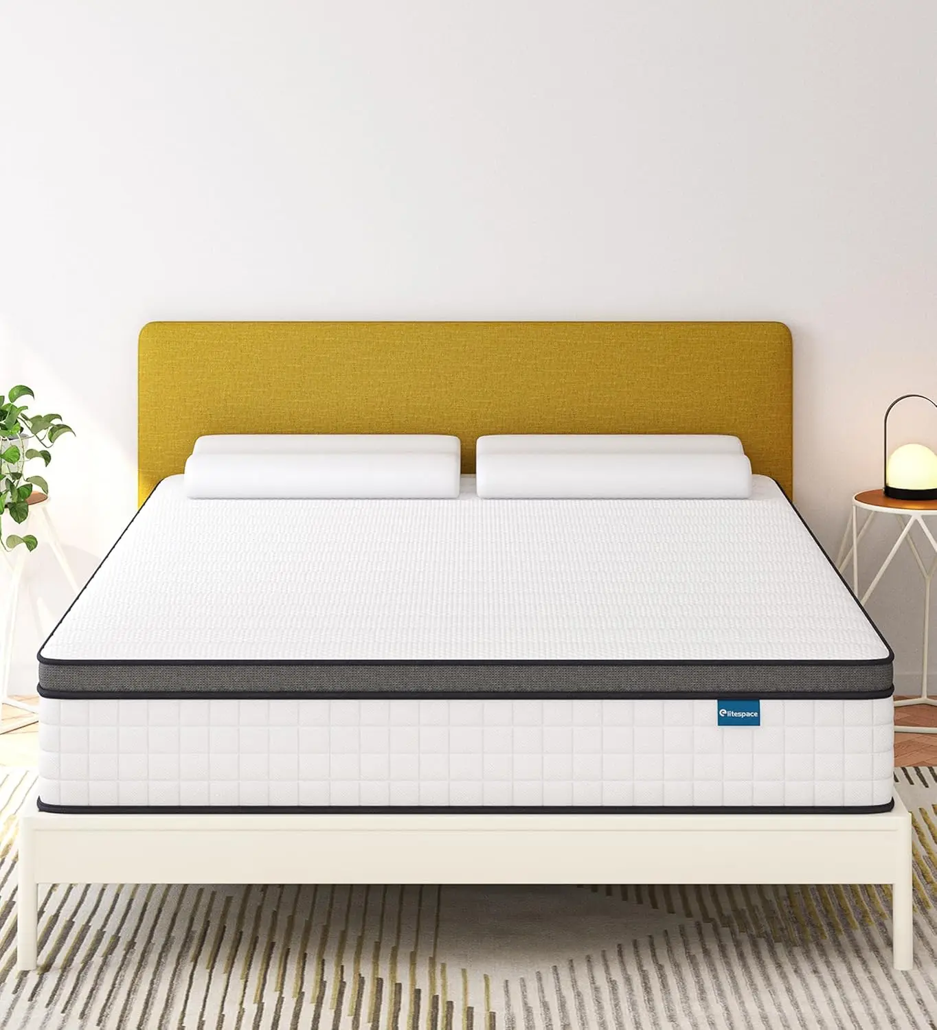 Matelas en mousse à mémoire de forme hybride, matelas complet de 10 pouces dans une boîte, polymères blancs, doux et confortables, optimisme moyen