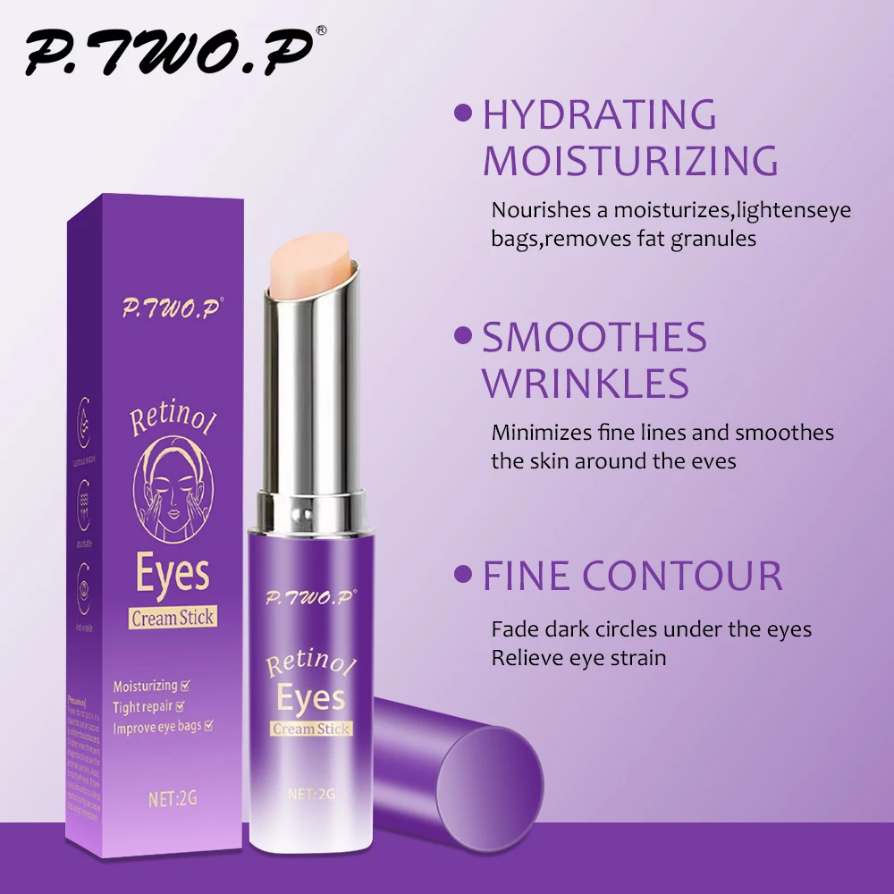 Retinol Eye Cream Stick Moisturizing Fade Fine Line Repair Fade Fine Eye Line Anti-wrinkle Anti Puffiness Brightening Eye Care