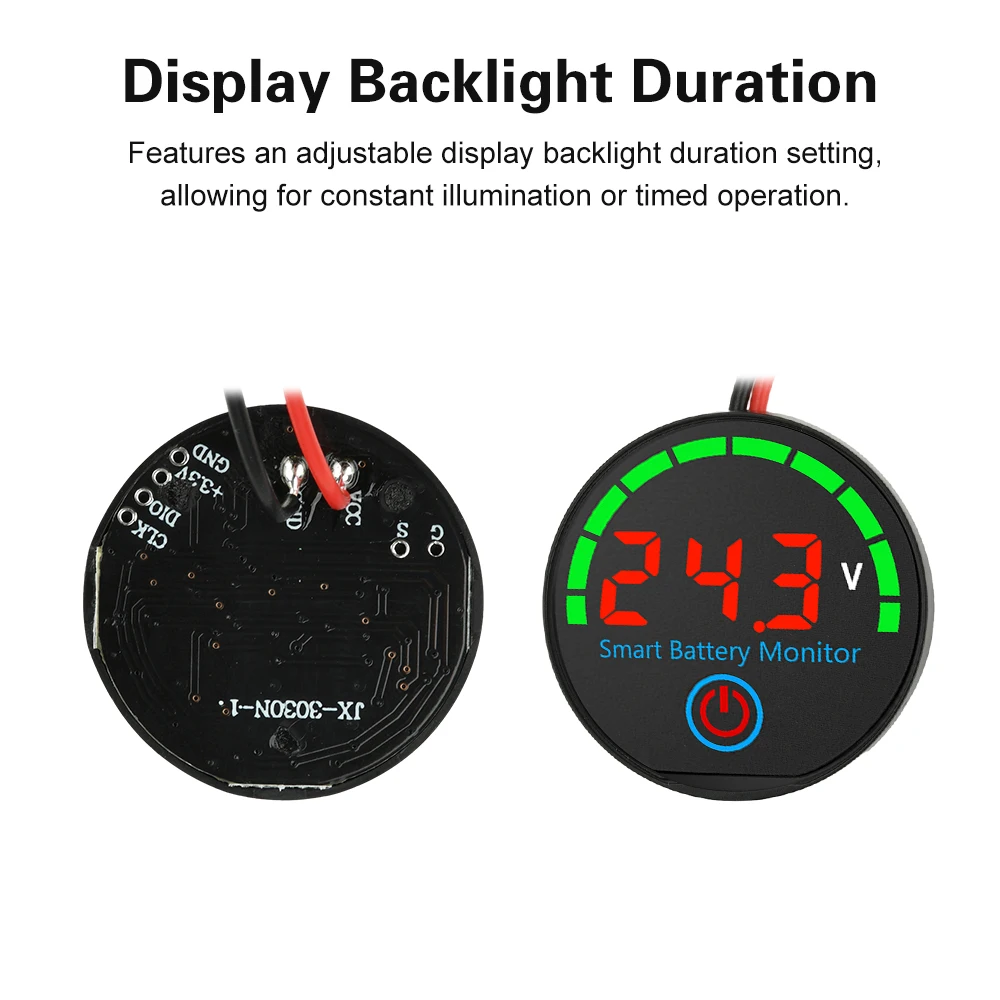 DC 7-55V LED Battery Level Indicator With Power-off Memory Function Electric Car Universal Voltage Tester 12V/24V/36V/48V