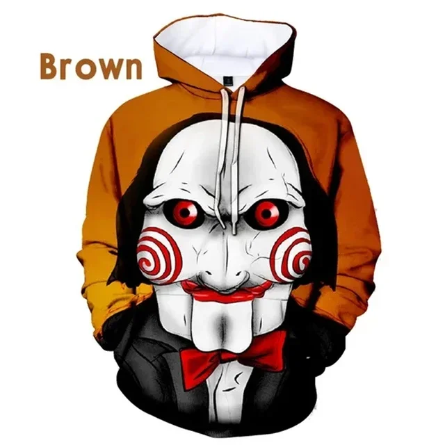 2024 3D Print men Hoodies Billy Is A Puppet - Saw Horror Movie Scary Character Jigsaw Killer Sweatshirt Casual Pullovers Hooded