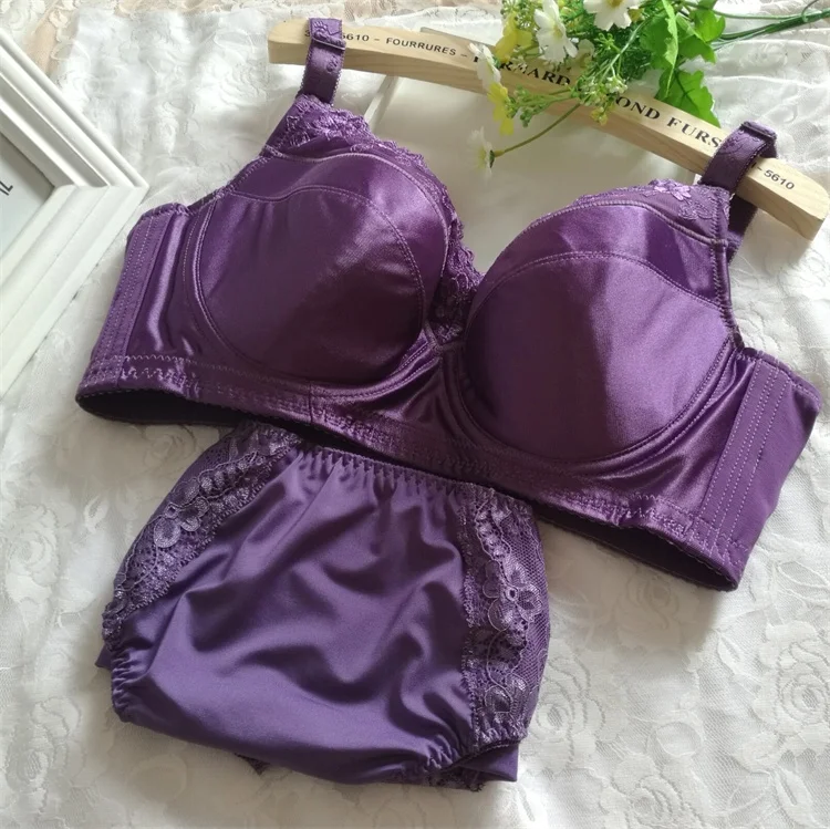 Conjunto Lingerie 2 Peças para Mulheres, Sutiã Plus Size, Roupa Interior, Calcinhas, Cuecas, B, C, D, E, F, G, H Cup, 34, 36, 38, 40, 42, 44