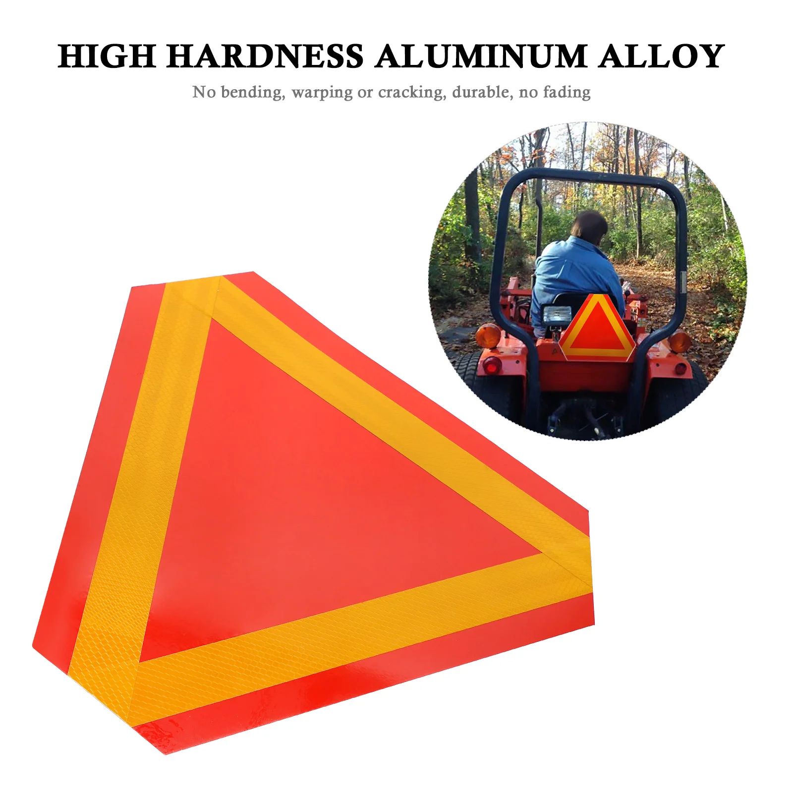 1pcWarning Triangle Reflective Road Markers Slow Moving Vehicle Sign for Caution Emblems Reflector Aluminum Plate Safety for car