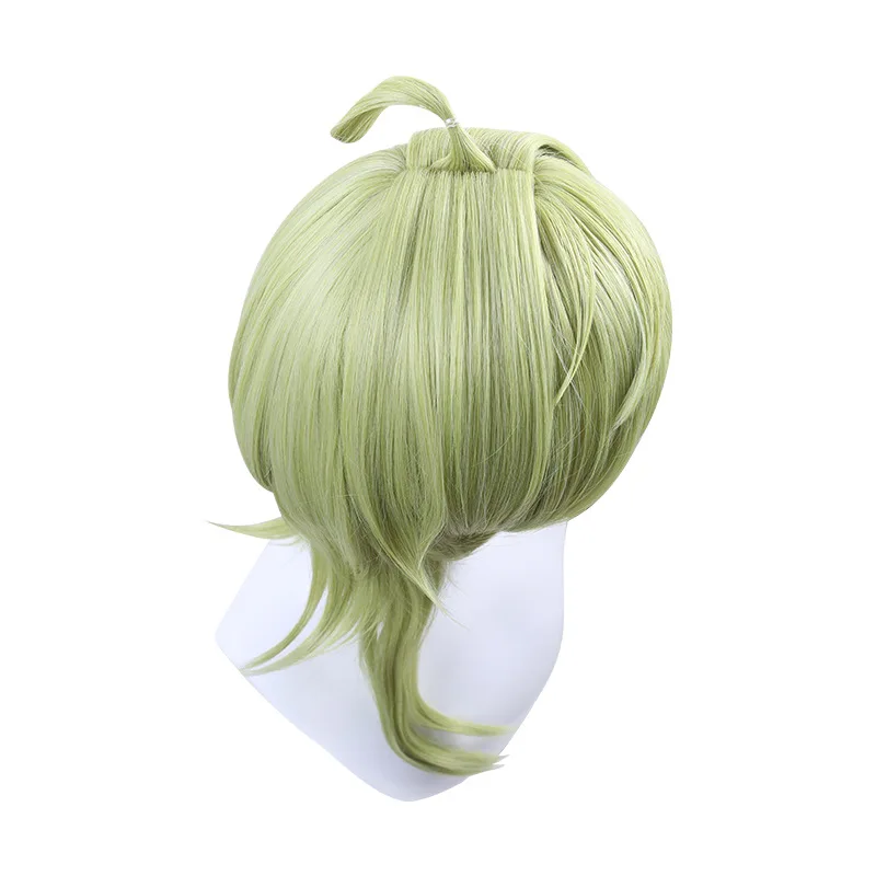Genshin Impact Xinyu Kelle Cosplay Pruik Siliconen Simulatie Hoofdhuid Lichtgroen Omgekeerd Trailing Cosplay Vals Haar