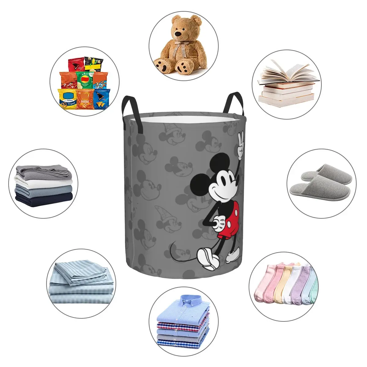 Mickey Mouse Cool Laundry Hamper Baskets Nursery Room Storage Basket for Kids