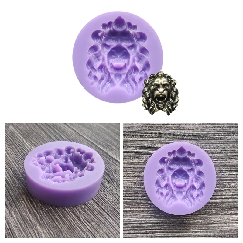 Lion for Head Silicone Mold Animal Keychain Resin Epoxy Craft Polymer Clay Craft DIY Ornament Jewelry Making Tools Dropship