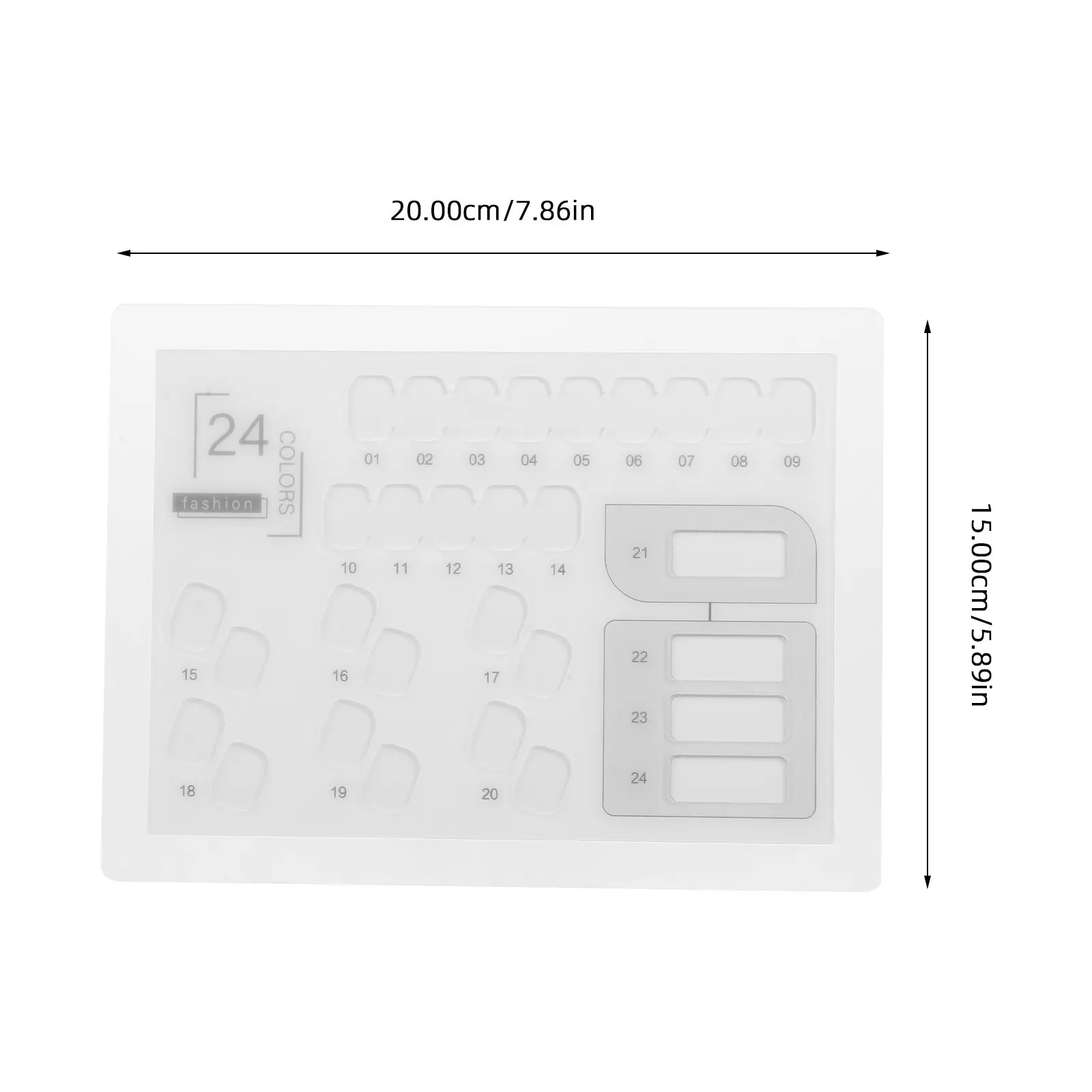 Nail Art Display Board 24 Colors Acrylic Nail Tips Sample Display Stand for Quick Color Selection and Professional Presentation
