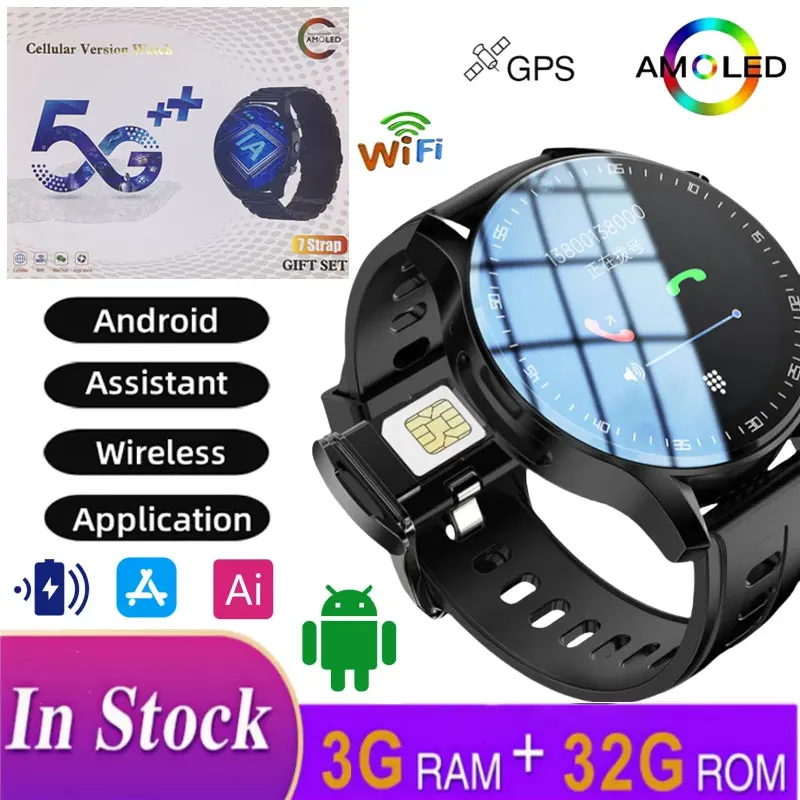 ساعة ذكية A7 4G للرجال - كاميرا مزدوجة عالية الدقة، 128 جيجابايت، نظام التشغيل Google Play Android OS، جهاز تتبع GPS مقاوم للماء #1