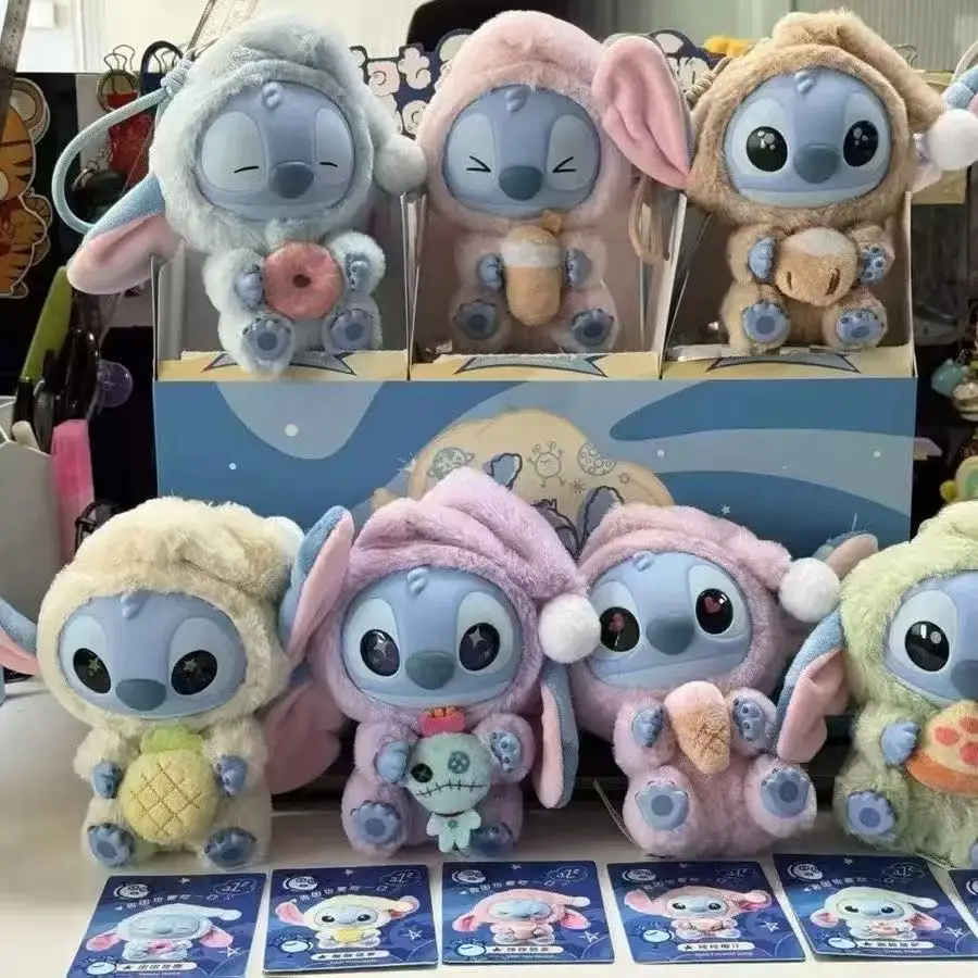 

Disney Stitch Eat Something Before Sleep Series слепая коробка виниловая плюшевая подвеска Mystery Box милая стежка кукла-сюрприз игрушка в подарок игрушка