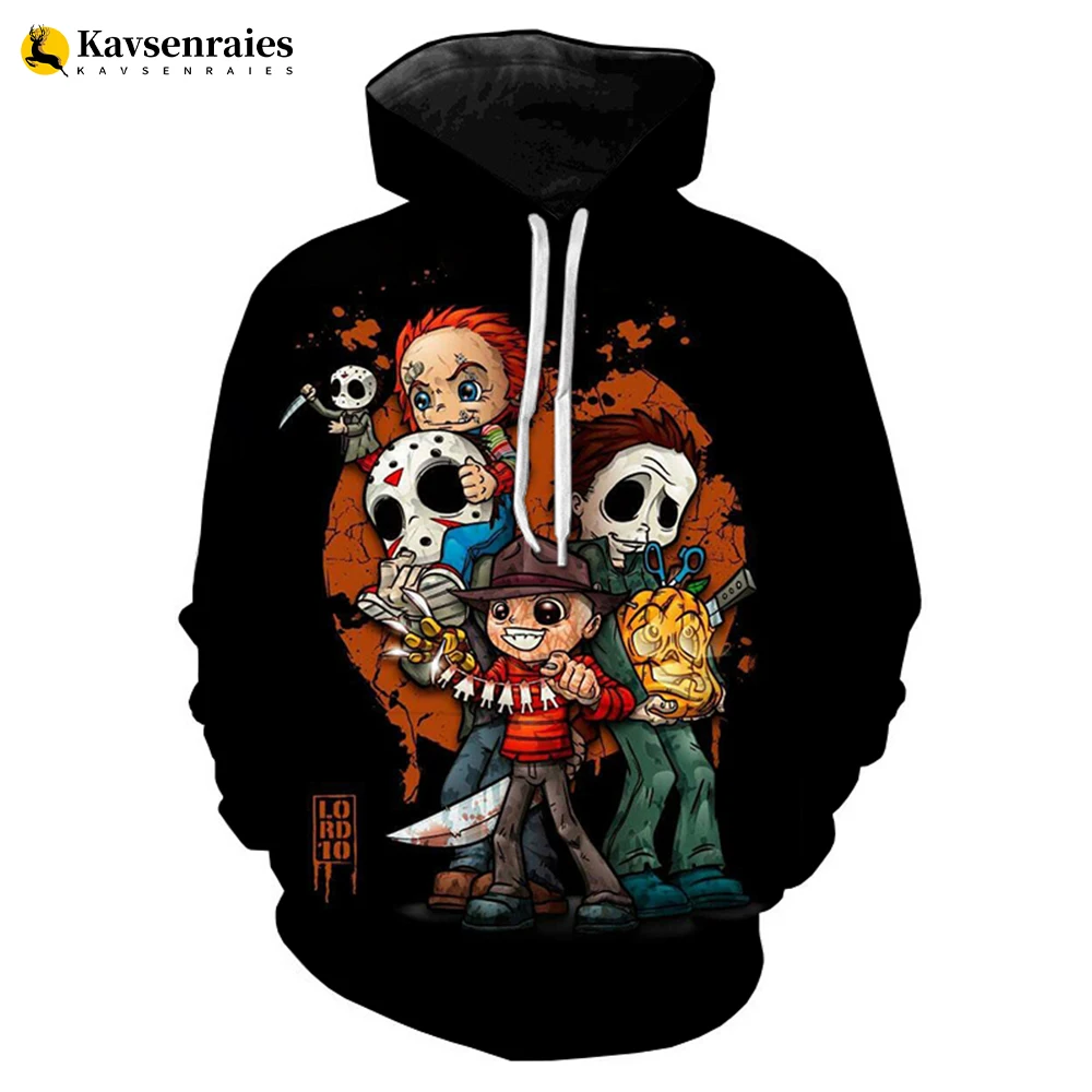 Newest Fashion Horror Movie Men Women Cool Hoodie Sweatshirts Halloween Michael Myers 3D Printed Pullover Oversized Tracksuit