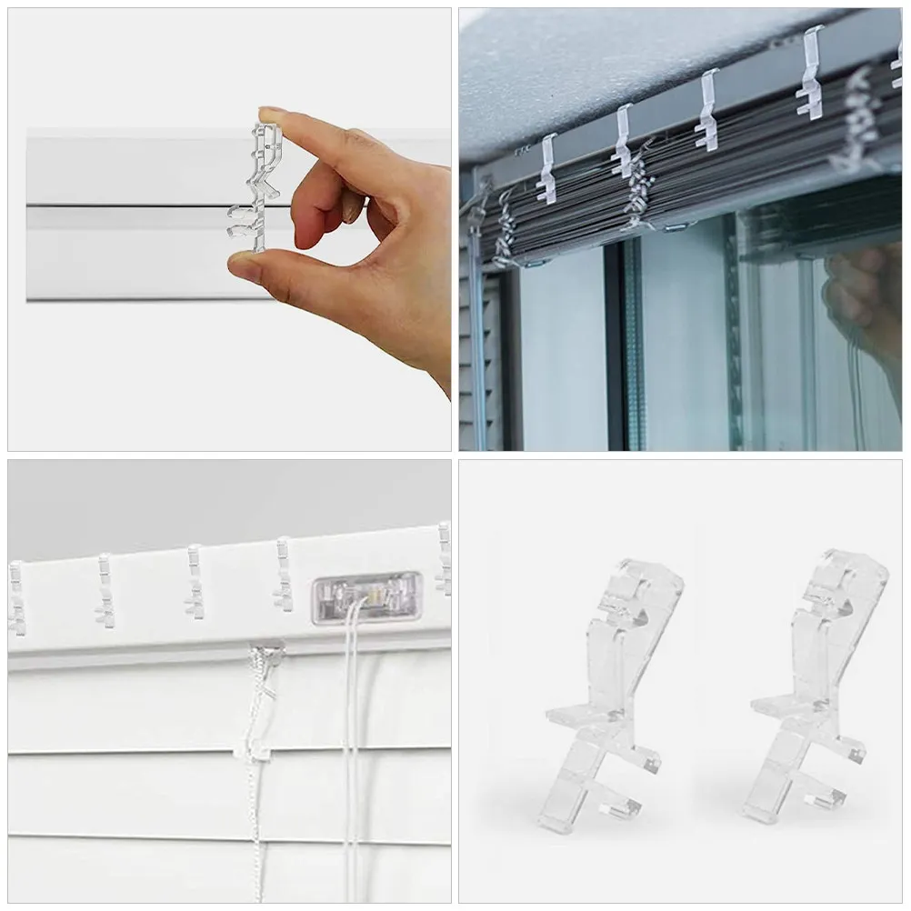 

18Pcs Hidden Valance Clips Transparent Plastic Blind Retainer Supporters Window Curtain Accessories Repair Hidden Valance Clips
