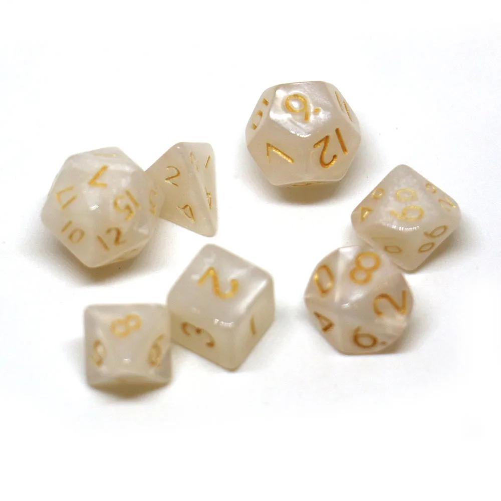 35PCS/5 SET Mini Size Pearl Style Board Game Dice Set Polyhedral Table Game Dice Role-Playing RPG Dice