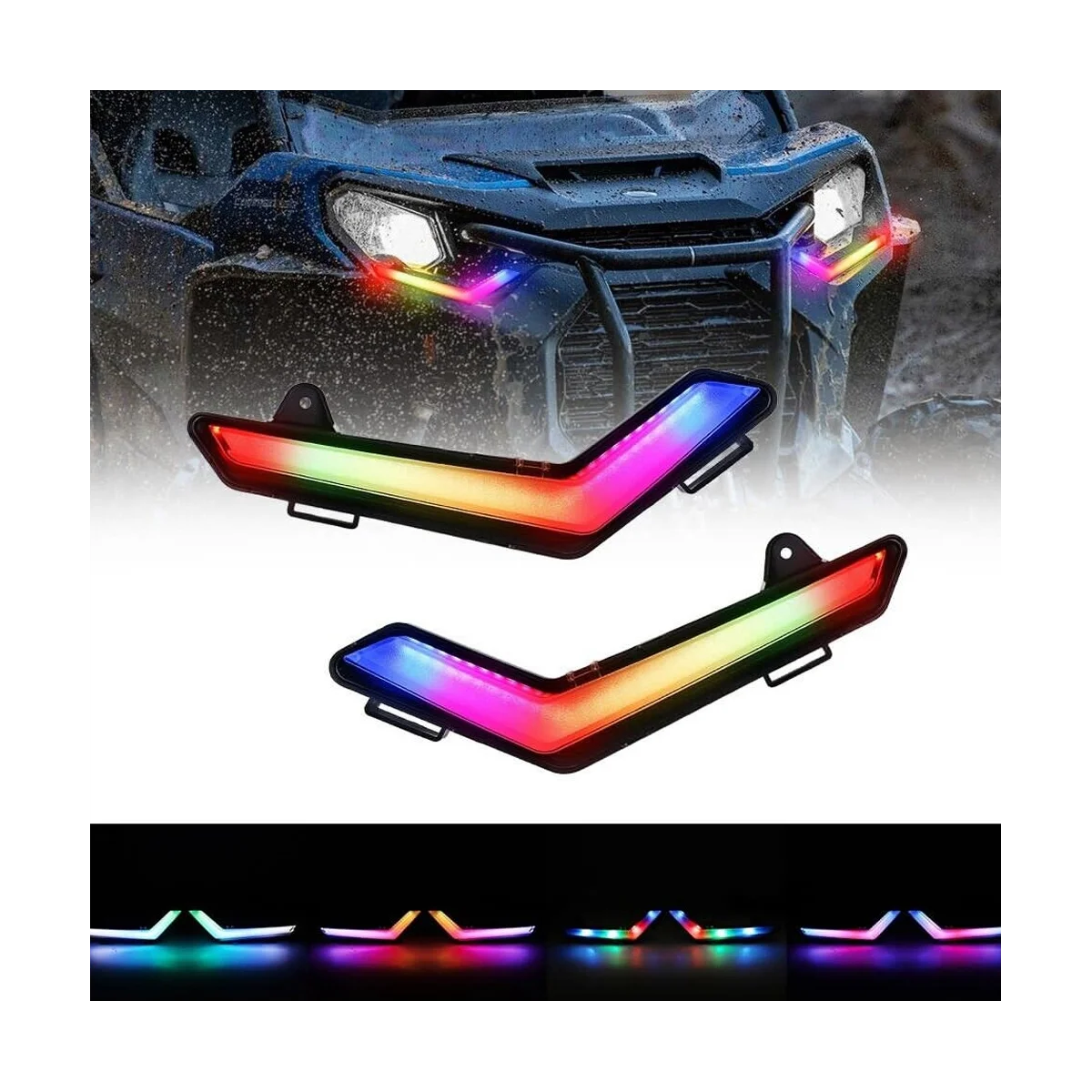 ไฟสัญญาณ LED UTV สัญญาณไฟเลี้ยว RGB สำหรับ CAN-AM Defender Commander 2020