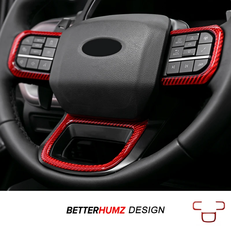 Para Ford F-150 SVT Raptor 2021-2024 2025, Adhesivos Decorativos de Fibra de Carbono Real para el Panel del Volante, Accesorios de Tuning para el Interior del Automóvil