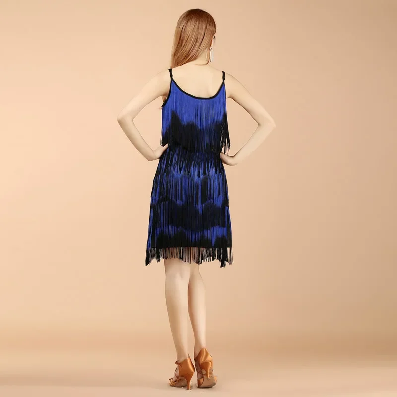 Ballerino 06 #   Costume da ballo latino per donna adulta, costume autunnale, competizione, nappa, gonna da ballo latino