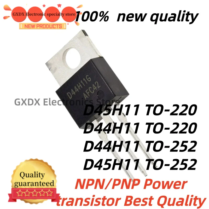 10Uds 100% Nuevo Quality TO220 TO252 D45H11 D44H11 D44H11G D45H11G TO-220 TO-252 NPN/PNP Power transistor Best Quality In Stock