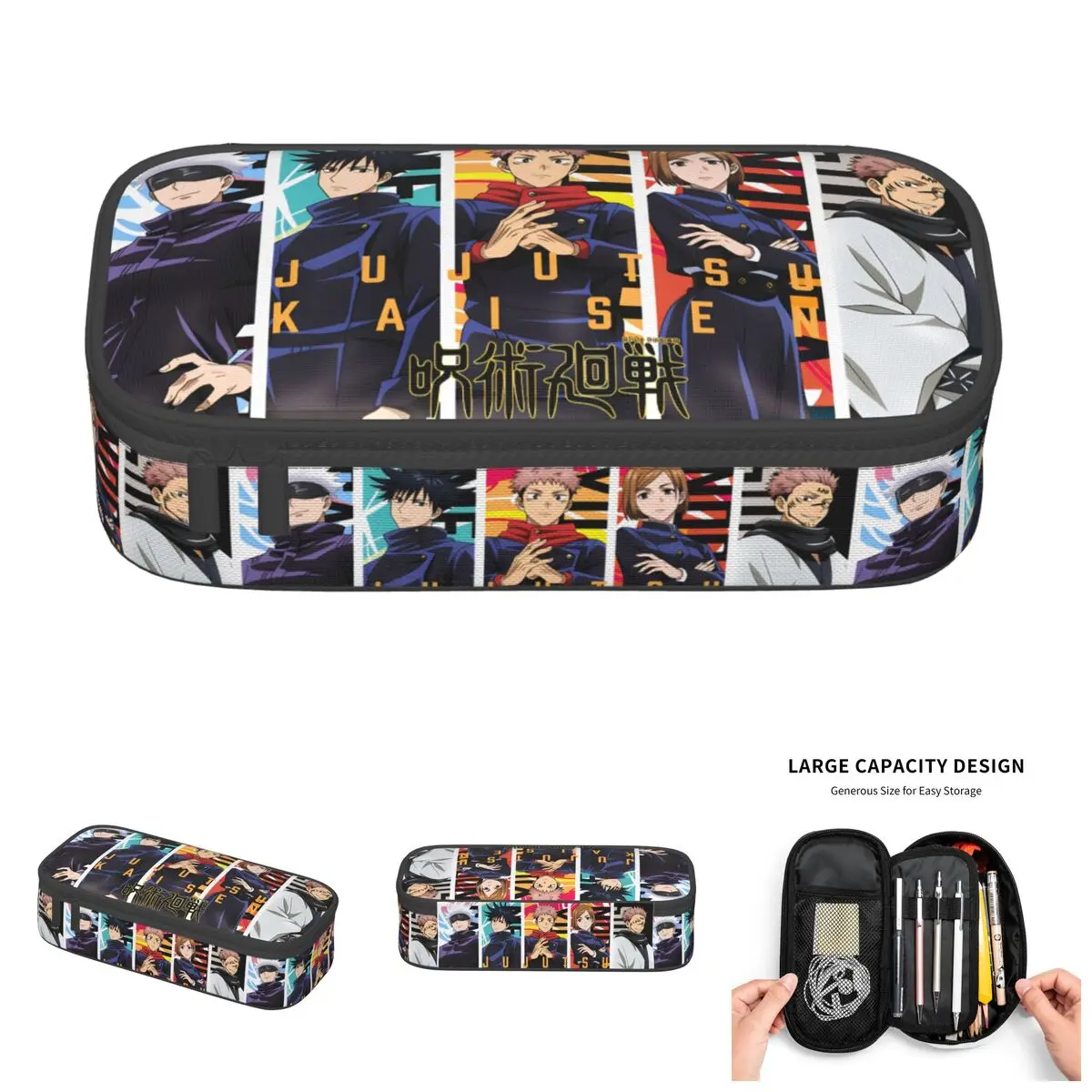 

Satoru Gojo Sukuna Jujutsu Kaisen Nobara Kugisaki Pencil Case Megumi Fushiguro Yuji Itadori Pencil Bag Pouch Students Stationer