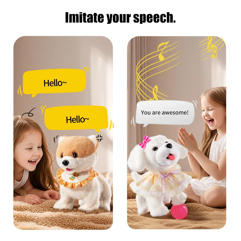 Interactief robothondenspeelgoed voor kinderen Realistische elektronische huisdieren met wandelende lik blaffende muziek Beste cadeau voor jongens Meisjes 3 jaar